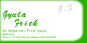 gyula frick business card